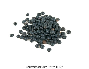 Black Lentils Isolated On White