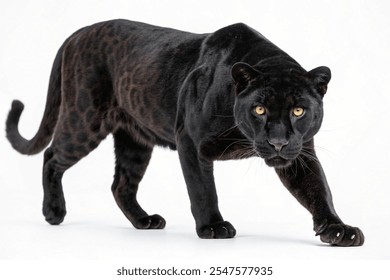 Leopardo negro aislado sobre