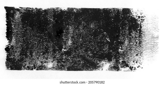 Black Letterpress Ink Texture On White Background