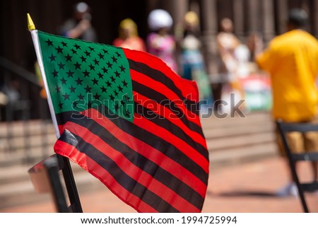 Black Liberation African American Flag. Copy space for your text