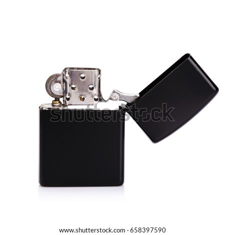 black lighter in white background