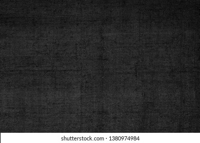 Black Linen Fabric Texture Or Background