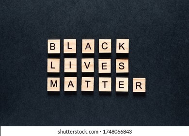 Black lives matter inscription on a black background. protests. unrest. hashtag Blacklivesmatter - Shutterstock ID 1748066843