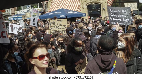 Black Lives Matter Rally, Frankfurt, Germany. June 6th 2020. Mass Anti-racism Protest Of People Standing Up Against Racism. 