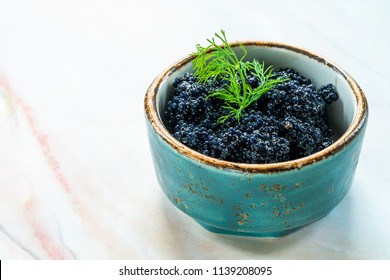 Black Lumpfish Caviar In A Small Pot