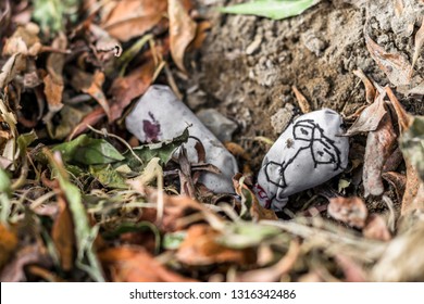 Black Magic Doll Sleeping In A Grave In A Graveyard 