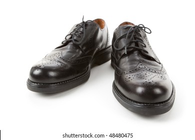 Black Man Business Shoes With White Background