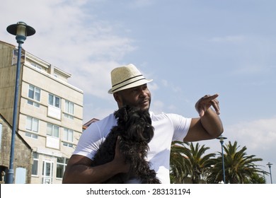 Black Man With Dog