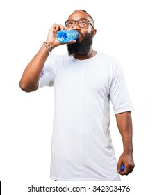 Black Man Drinking Water