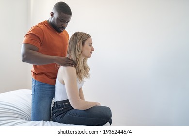 Black Man Giving Back Rub Caucasian Stock Photo Edit Now 1936244674   Black Man Giving Back Rub 260nw 1936244674 