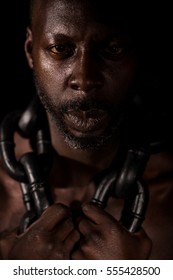 Black Man With Heavy Chain Around Neck