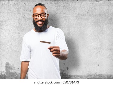 Black Man Holding A Credit Card