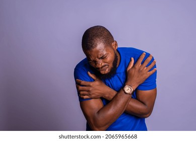 Black Man Holding Feeling Discomfort