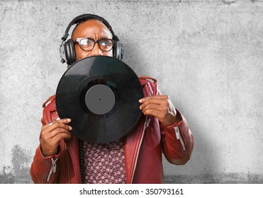 Black Man Holding A Vinyl