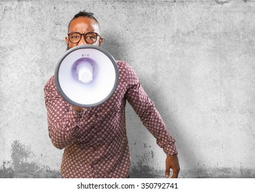 Black Man With Megaphone