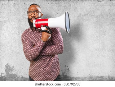 Black Man With Megaphone