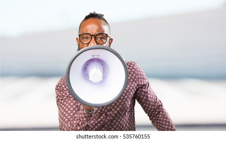 Black Man With Megaphone