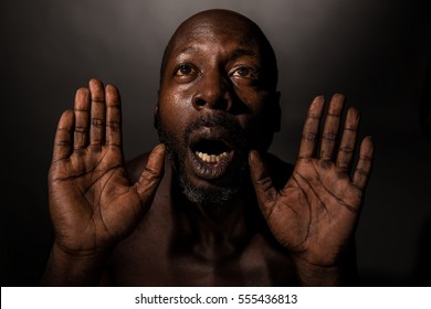 Black Man With Open Hands 