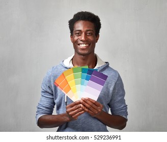 Black Man With Painting Colors