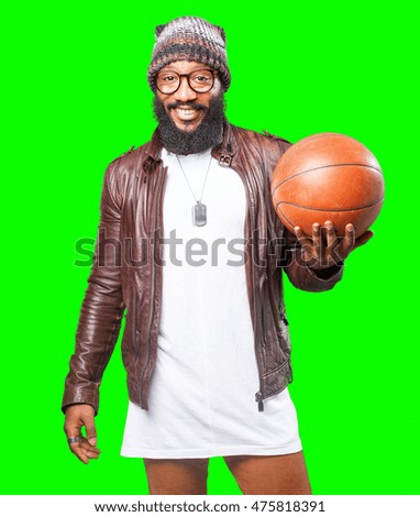 black man playing with a basket ball