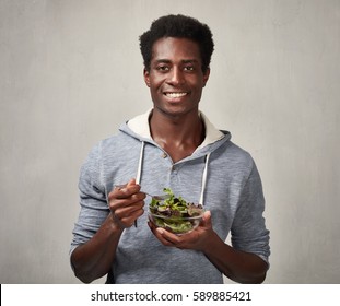 Black Man With Salad