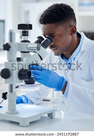 Image, Stock Photo Man scientist working at the laboratory. Selective focus.