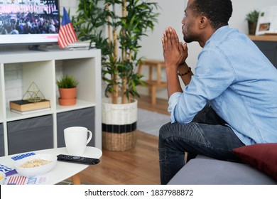 Black Man Waiting For USA Election Results