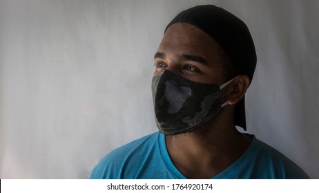 Black Man Wearing Mask To Protect Himself