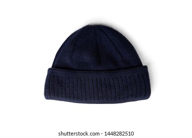 Black Man Winter Hat Isolated On White Background.