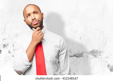 black man worried expression