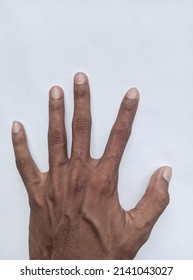 Black Man's Hand Isolated On A White Background