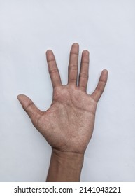 Black Man's Hand Isolated On A White Background