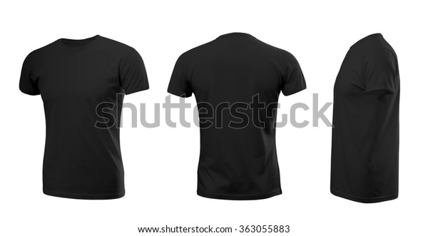 Black Mans Tshirt Short Sleeves Rear Stock Photo (Edit Now) 363055883