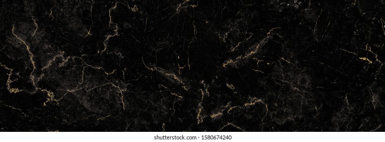 Black Marble With Golden Curly Veins, Black Marble Natural Pattern For Background, Abstract Black And Gold, Black And Yellow Marble, Hi Gloss Marble Stone Texture For Digital Wall Tiles Design. 