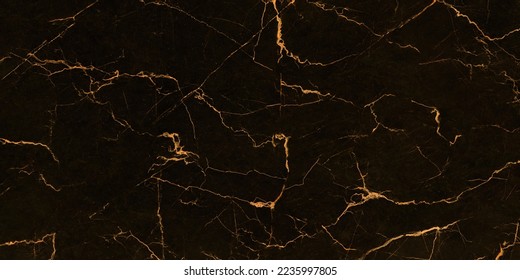 Black marble with golden curly veins, black marble natural pattern for background, abstract black and gold, black and yellow marble, hi gloss marble stone texture for digital wall tiles design.