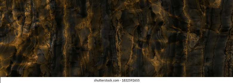 black marble with golden veins, black Portoro marbel natural pattern for background, abstract black and gold, hi gloss emperador marble stone texture for digital wall tiles design. black and yellow