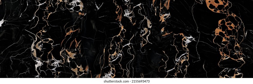 Black Marble Texture, Golden Veins, High Gloss Marble For Abstract Interior Home Decoration And Ceramic Wall Tiles And Floor Tiles Surface. 