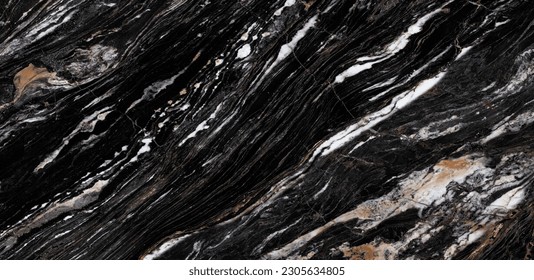 Black Marble Texture, Golden Veins, High Gloss Marble For Abstract Interior Home Decoration And Ceramic Wall Tiles And Floor Tiles Surface.  - Shutterstock ID 2305634805