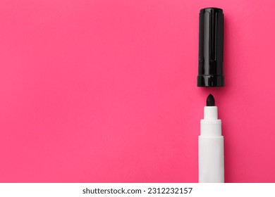 Black marker pink background