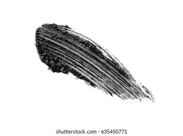 Black Mascara Brush Stroke Isolated On White