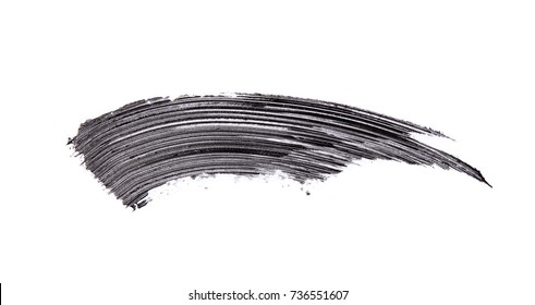 Black mascara brush strokes isolated on white