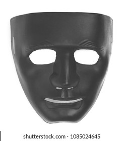 Black masks isolated on white background