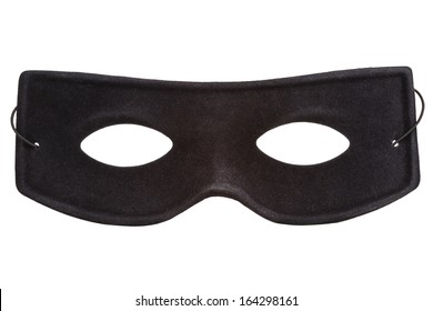 Black masquerade mask isolated on white background 