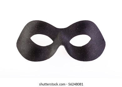 Black Masquerade Mask on a white background. Studio shot