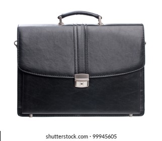 Black Men Briefcase Isolated Over White