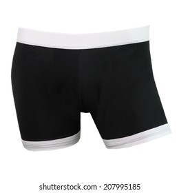 Black Men's Boxer Briefs Isolated On A White Background