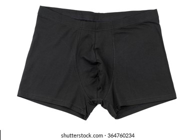 Black Men's Boxer Briefs Isolated On A White Background