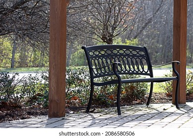 Black Metal Bench In The Park