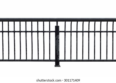 Black Metal Fence Isolated On White Background