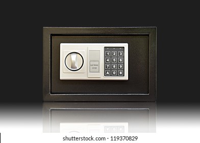 Black Metal Safe Box With Numeric Keypad Locked System